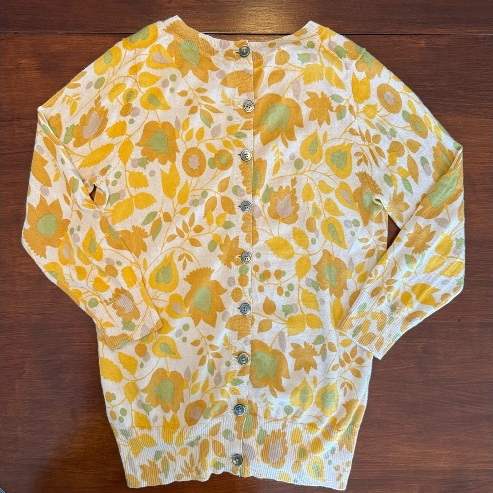 Boden Button Back Wool Cotton Patterned Sweater M… - image 3